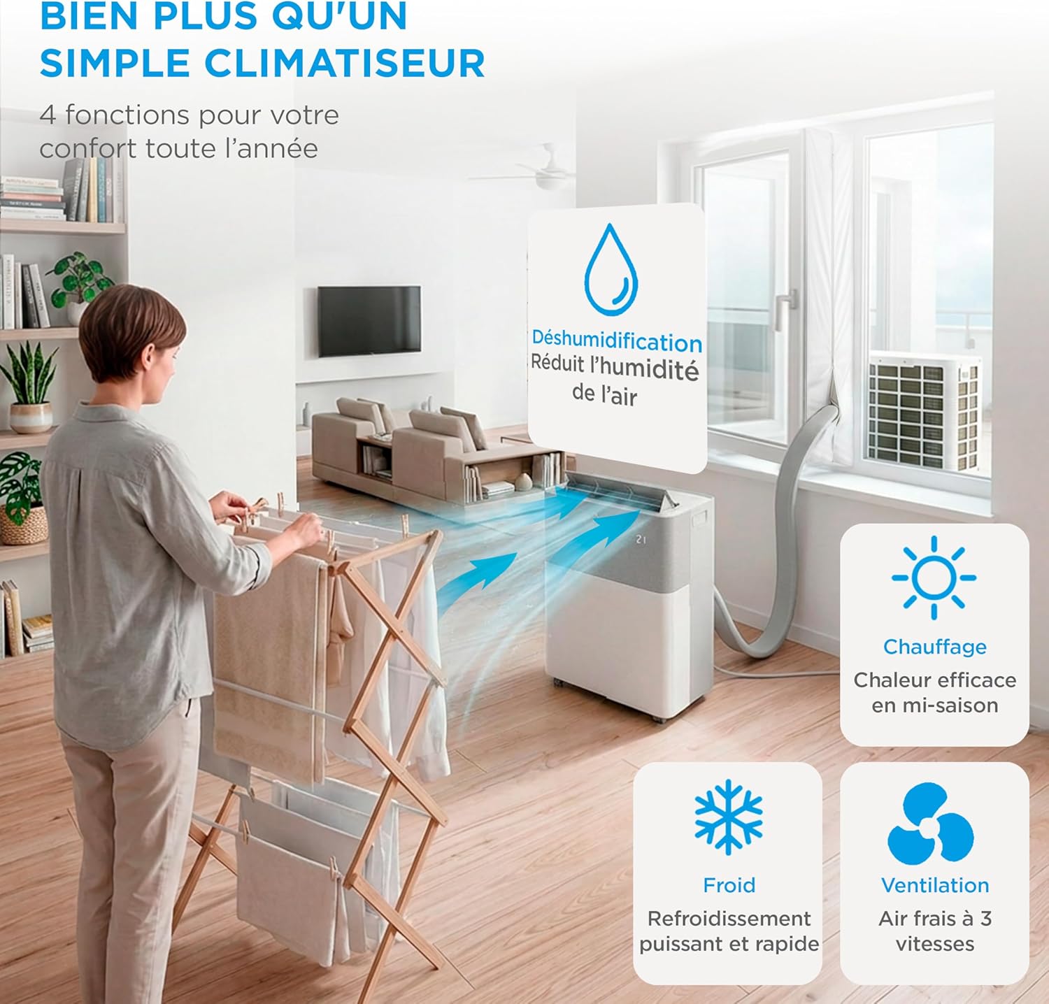 MIDEA Climatiseur PortaSplit Mobile Silencieux 4-in-1| 12000 BTU
